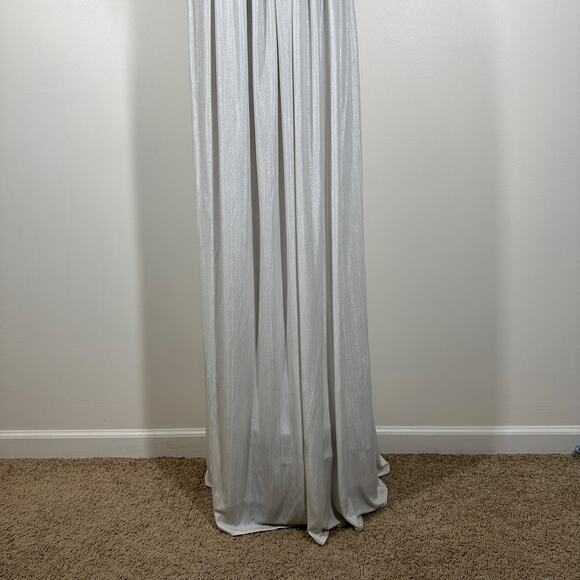 Retrofete Platinum Andrea One Shoulder Pleated Metallic Jersey Gown Small - Picture 9 of 14